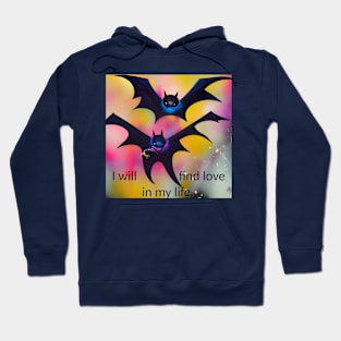 Love mantra with bats, colorful design, artistic Hoodie